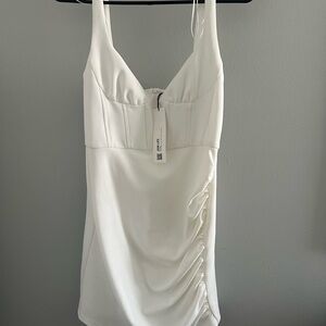 White Ruched Dress
